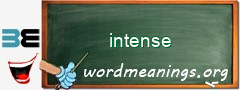 WordMeaning blackboard for intense